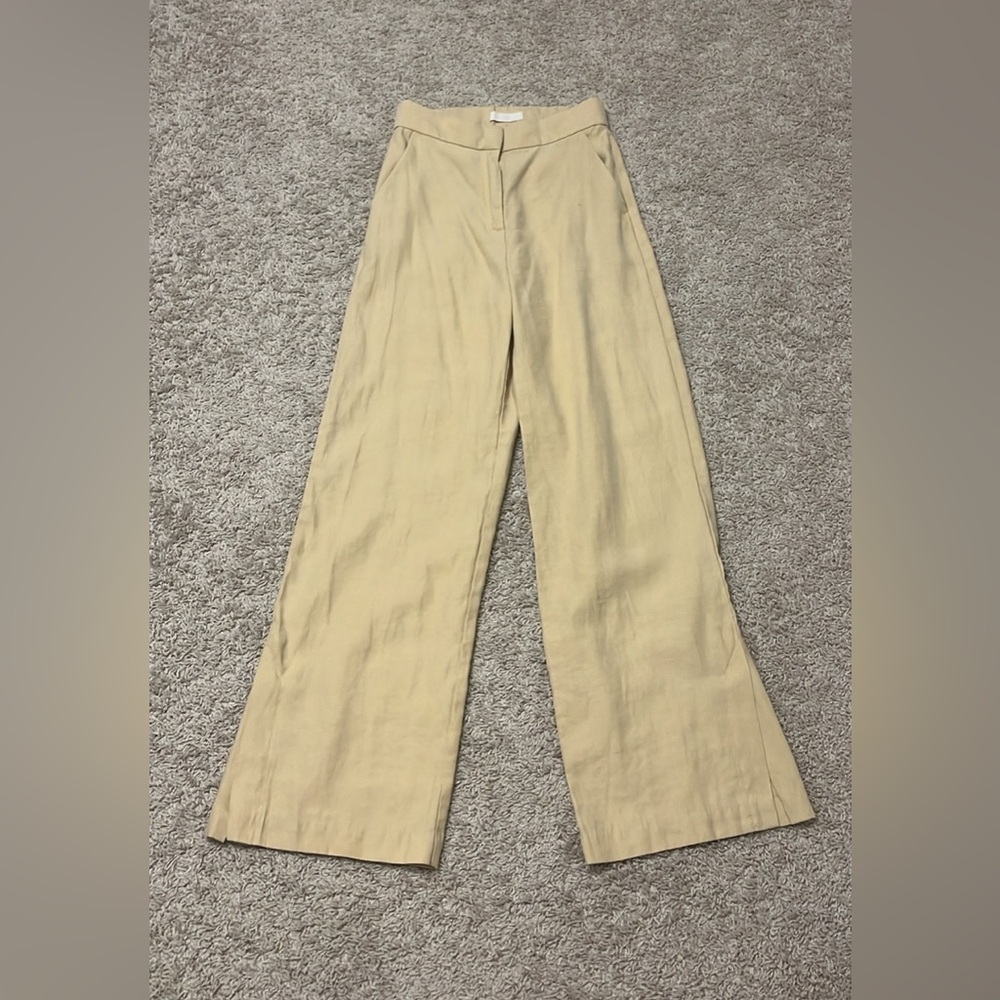 H&M Tan Wide Leg Women's Trouser Pants